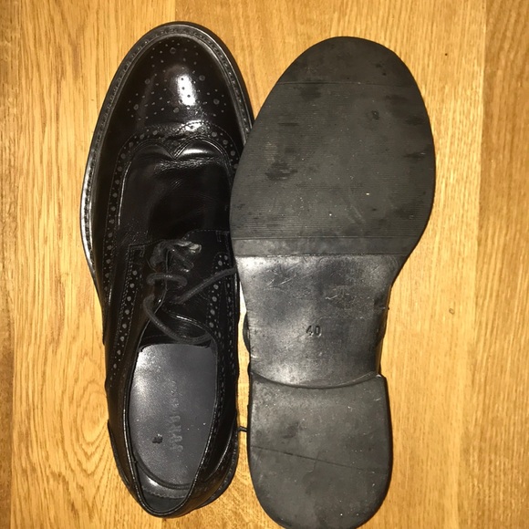 Black wing tip/ Brogue shoes.